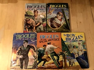 5 gebundene Biggles Bücher mit Schutzumschlägen, Dean & Son, Captain W E Johns - Bild 1 von 14