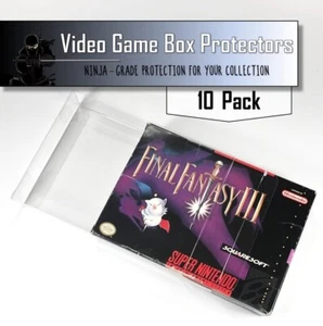 10 SNES Clear Kunststoff Box Schutz Hülle Etui für komplette CIB Spiele - Bild 1 von 12