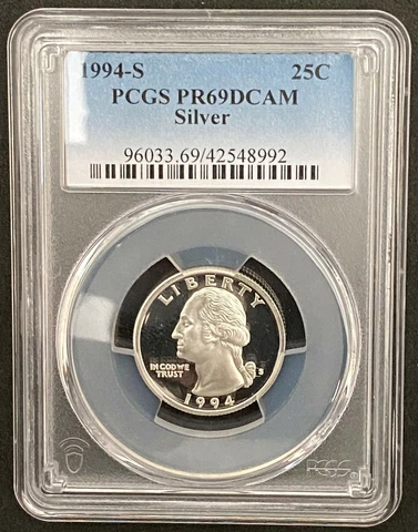 1994 S 25C Silver Washington Quarter Proof PCGS PR69 DCAM Cover
