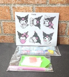 Sanrio Kuromi 5D DIY Diamond Stickers Kids Diamond Painting Art Stickers 12pcs - Picture 1 of 5
