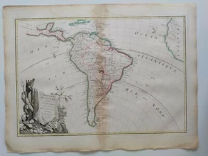 1762 Lattré Delalain Janvier Mapa L'Amerique Meridionale America del Sur - Foto 1 di 6