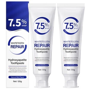 2x 7.5% Hydroxyapatite Toothpaste Remove Yellow Tooth Stains For Sensitive Teeth - Picture 1 of 5