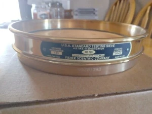Fisher Scientific Brass Test Sieve, No. 120, Pore Size: 125um, 8” Diameter, - Picture 1 of 2