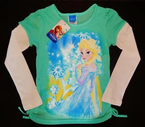 DISNEY FROZEN ANNA ELSA Long Sleeve Tees Shirts NEW Girls Size 4, 5, 6 or 6X $18 - Picture 1 of 7
