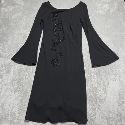 Vestido vintage Whimsigoth para mujer 10 negro con cuentas manga acampanada bruja gótico vampiro Foto 1 de 4