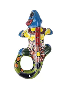 Hand-Painted Ceramic Iguanas | Vibrant Talavera Folk Art Decor - Picture 1 of 6