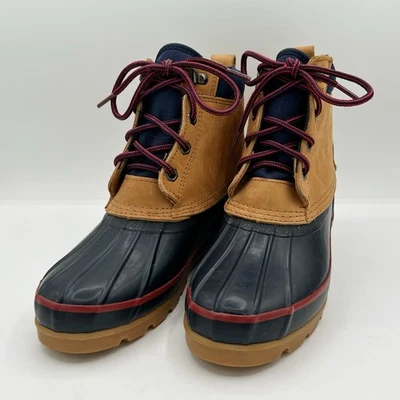 Botas de pato de cuero de corte medio Lands End para mujer azul marino impermeables talla 9 Foto 1 de 4