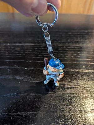 Vintage Lil' Sports Brat Detroit Baseball 1986 J.F.S. Used Good Keychain Tigers - Image 1 of 3