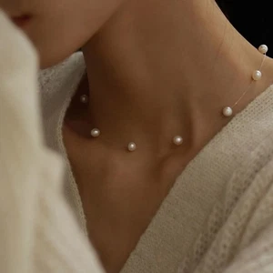 Unique Pearl Chain Necklace with Special Shape for Effortless Elegance - Picture 1 of 5