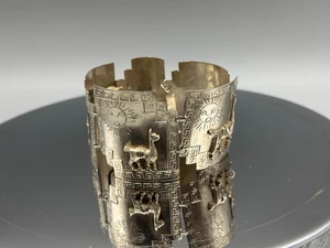 Vintage Peru CM Sterling 925 Panel Armband Lama 7,25" 46g sehr guter Zustand signiert - Bild 1 von 10