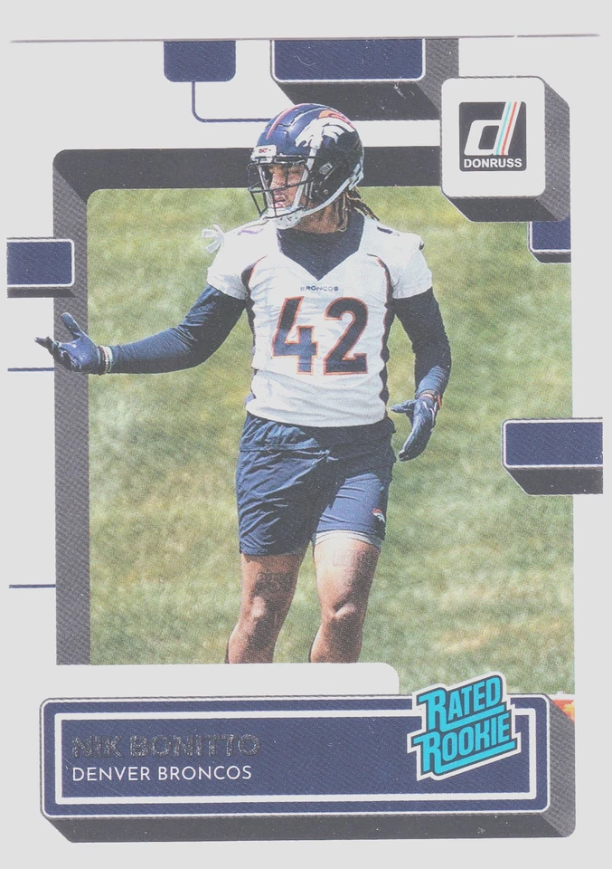 NIK BONITTO 2022 Panini Donruss Rated ROOKIE #380 Denver Broncos NFL - Image 1 of 2