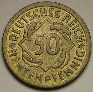 GERMANY (Weimar Republic) 50 Rentenpfennig 1924 A - Al-Ae - XF- - 4103 * - Picture 1 of 2