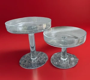 Princess House Crystal Cake Desserts Plate Stands Set Of 2 Heritage Collection - Picture 1 of 6