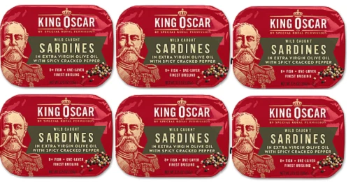 King Oscar Sardines in Extra Virgin Olive Oil With Spicy Cracked Pepper 3.75 Oz
