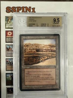 MTG Strip Mine BGS 9.5 French Renaissance FBB Sub Sets 10, 9.5, 9.5, 9 - Image 1 of 3