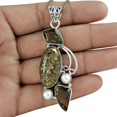 Weihnachten Giftnatural Achat Edelstein Anhänger Echt 925 Sterlingsilber Schmuck - Bild 1 von 4