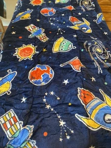 Glow in the Dark Galaxy Space Blanket, Star & Planet Decor for Kids & Adults - Picture 1 of 3