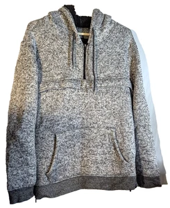 Brooklyn Tuch Mfg. Co. Herren L grau 1/4 Zip Hoodie Sherpa gefüttert gebraucht - Bild 1 von 6