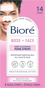 Biore Blackhead Remover Strips – Nose & Face Pore Care Combo | 14 Count - Picture 1 of 8