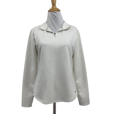 Nike Top Mujer S Pequeño Blanco Calce Térmico Media Cremallera Manga Larga Suave Forrado de Vellón Foto 1 de 4