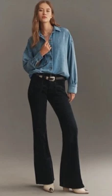 Pantalones de mezclilla acampanados de pana Anthropologie The Icon edición tiro medio Pilcro Plus 20W nuevos con etiquetas Foto 1 de 4