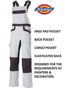 Dickies Bib & Brace Knee Pad Pockets Painters Decorators CLEARANCE 30-48 - Picture 1 of 1