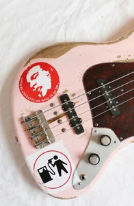 Flea Shell Pink Jazz Bass Guitar Punk Sticker Decal Set Red Hot Chili Peppers - Picture 1 of 3