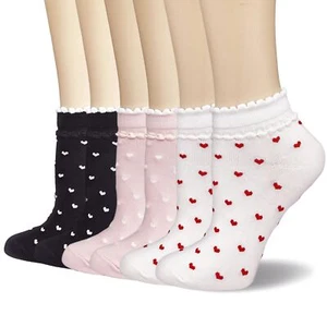 Womens Socks Frilly Low Cut Casual Socks Knit Cotton Breathable Cute Ruffle L... - Picture 1 of 7