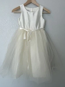 White Ivory Flower Girl Party Dress Tulle Satin Size 6-7 Pippa & Julie Wedding - Picture 1 of 9