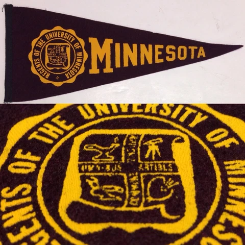 1950s Minnesota Golden Gophers Big 10 University Mini Pennant 3.5x8.5 Cover