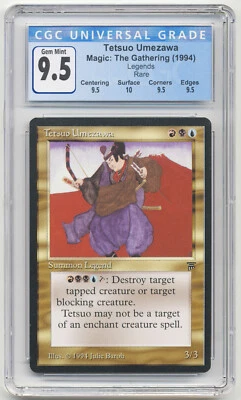 Graded Tetsuo Umezawa CGC 9.5 GEM MINT QUAD+ Legends MTG Magic Reserved List EDH - Image 1 of 2