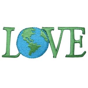 Love Applique Patch - Planeta, Dzień Ziemi, Plakietka ekologiczna 2-5/8" (prasować)