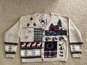 Cárdigan suéter vintage para mujer de Nut Cracker talla extra grande - Imagen 1 de 3