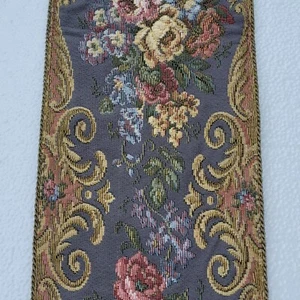 Vintage Corona Decor Co. arazzo arte da parete campana tirare appendere estremità ottone floreale - Foto 1 di 8