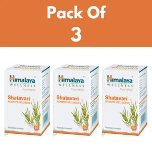 3 X Himalaya Pure Herbs Shatavari Women's Wellness, Promotes lactation - 60 Tabs - Picture 1 of 8