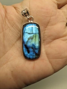 NEW Labradorite Pendants w/ Blue Flash & Necklace Cords Sold Separately - Picture 1 of 22