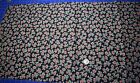 2247 Lg Pc Antique 1950'S Cotton Printed Fabric, Black With Tiny Pink Roses
