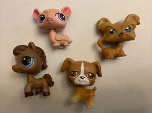 Lot Of 4 LPS Figures Cat Dog Pony Armadillo(?) - Picture 1 of 10