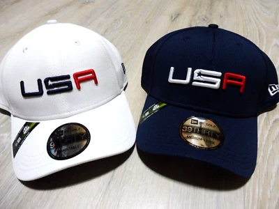 2 RYDER CUP HAT MENS M/L & ADJ. USA TEAM ISSUED 2020 BLUE WHITE NEW ERA lot - Image 1 of 4