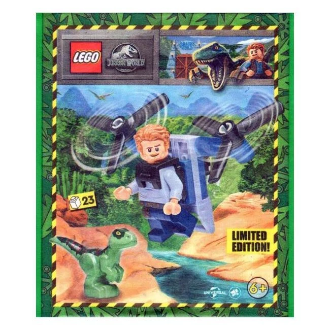 LEGO Jurassic World Owen Avec Jet Paquet Et Raptor Papier Alu Sac Set 122328 - Photo 1/1