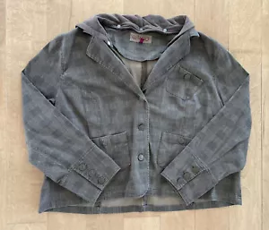 Gitano Brown Jacket with Hoodie Button-Up Coat Size 28W - Picture 1 of 5
