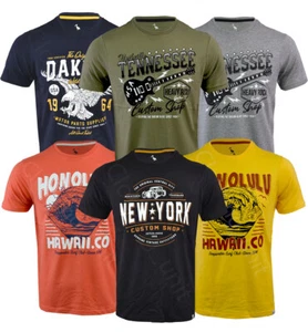Mens Cotton T- Shirt Short Sleeve Basic Motors Guitar Casual Summer S-XXL - Picture 1 of 21