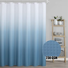 Denim Blue Bathroom Shower Curtain Set With Hooks230gsm Waffle Weave Bath Curta