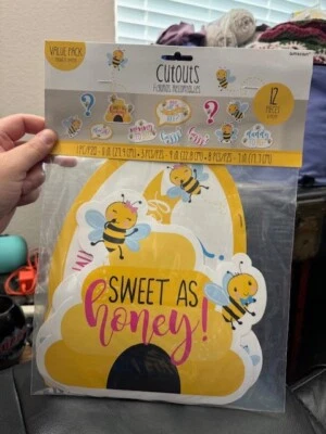 What Will the Little Honey Bee Animal Baby Shower Party Decoration Paper Cutouts - Image 1 of 2