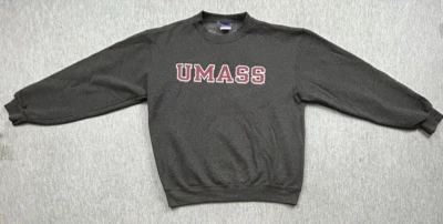 UMass Minutemen Crewneck Sweatshirt Adult Large Gray Champion  Spellout Graphic - Image 1 of 4