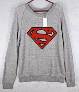 NEW Eleven Paris DC Comics Raised Superman Logo Pullover Sweatshirt-Grey-Sz. XL - Picture 1 of 8