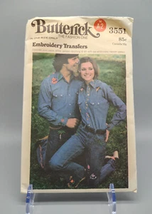 Vintage 70s Sewing Pattern Embroidery Transfer | 3551 Butterick | UNCUT +Bonus - Picture 1 of 5