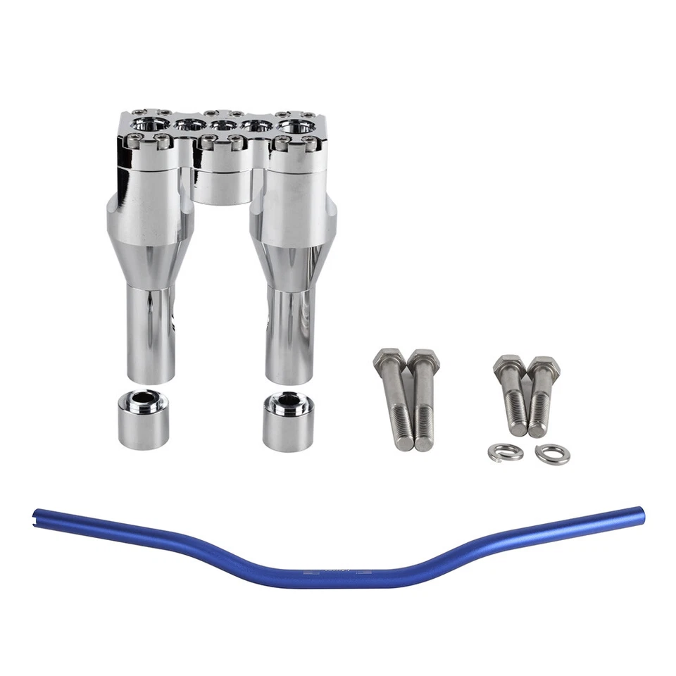 Para Harley Softail/Street bob/Dnya con manillar azul con elevador de manillar de 6""+ 1" Foto 1 de 4