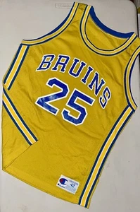 90s UCLA Bruins Basketball Champion Jersey Size 42 Large Yellow and Blue Rare - Picture 1 of 22