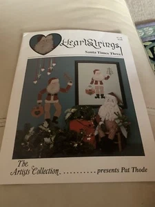 HeartStrings SANTA TIMES THREE Cross Stitch Pattern & Instructions AC-58 - Picture 1 of 2